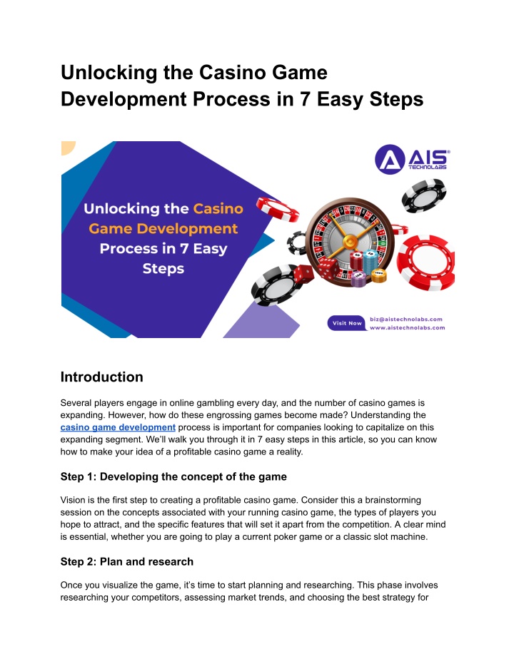 unlocking the casino game development process