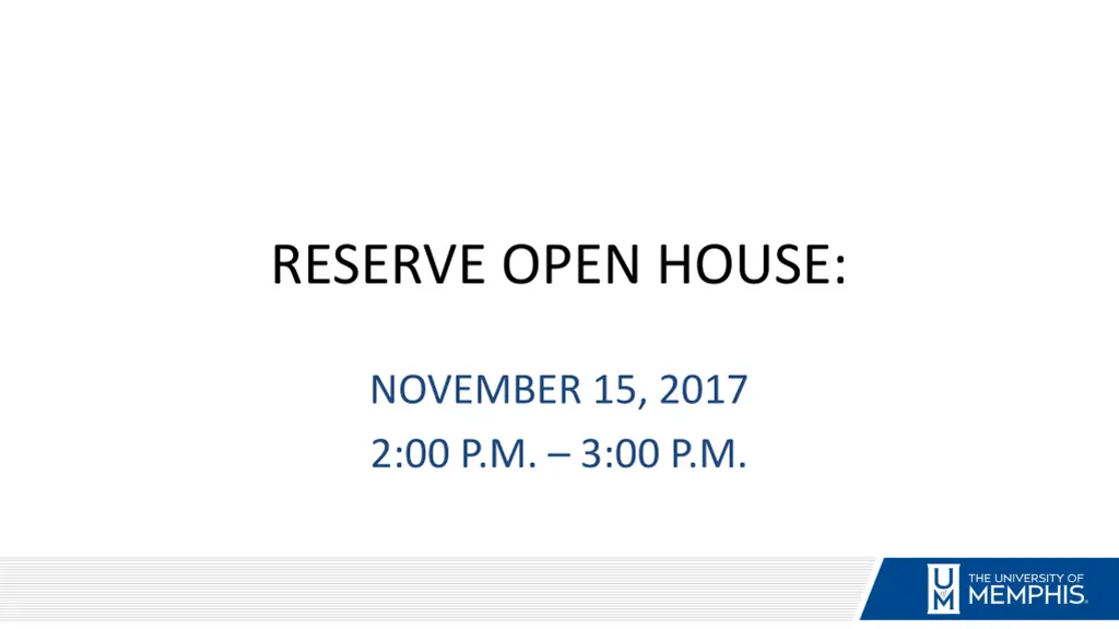 reserve open house