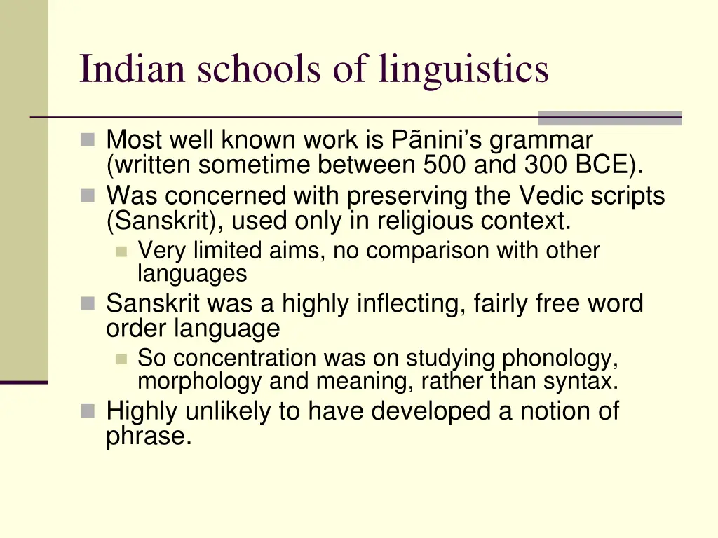 indian schools of linguistics