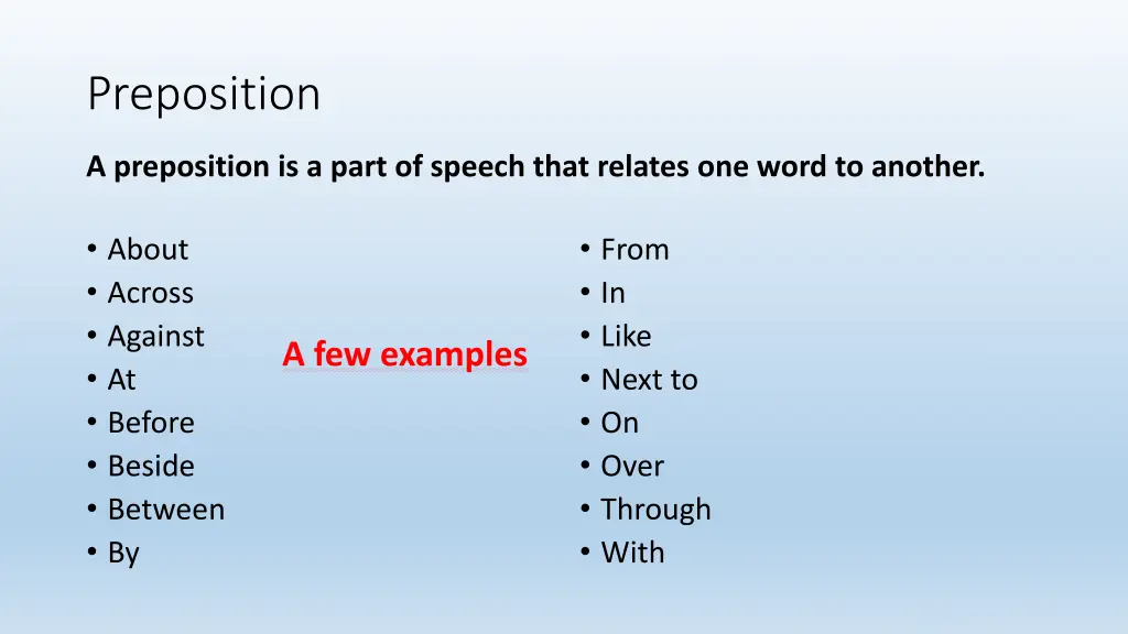 preposition