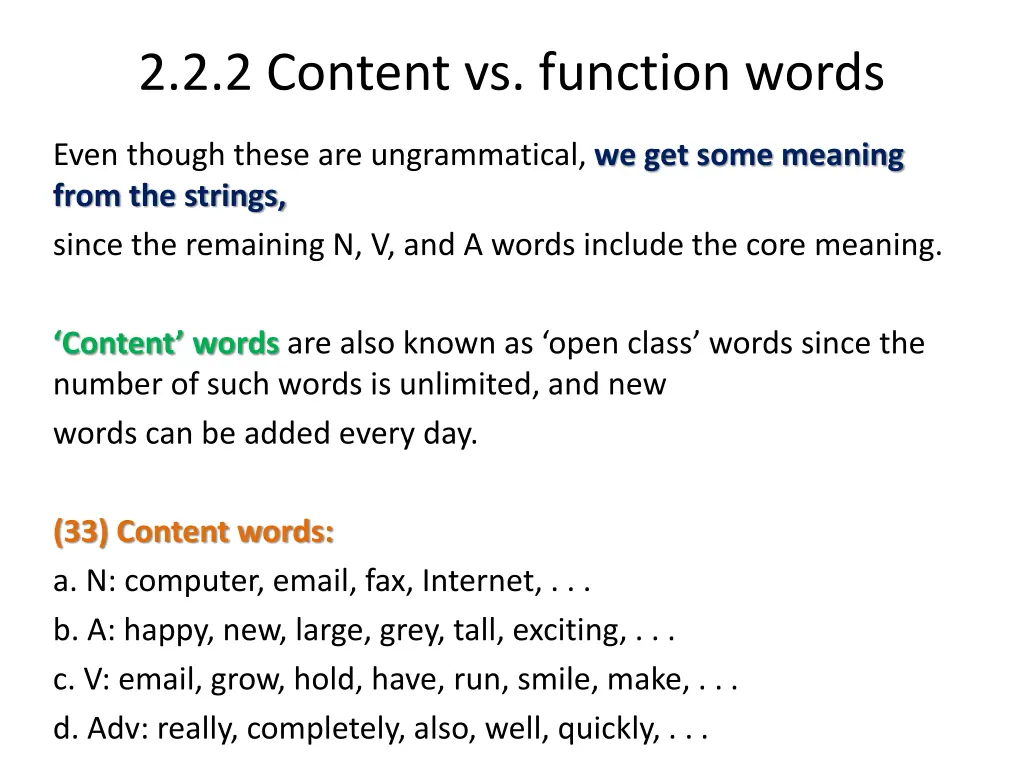 2 2 2 content vs function words 2