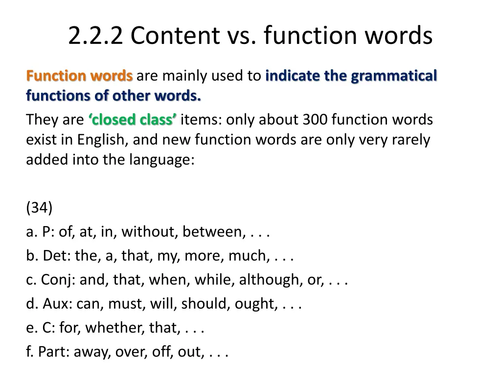 2 2 2 content vs function words 3