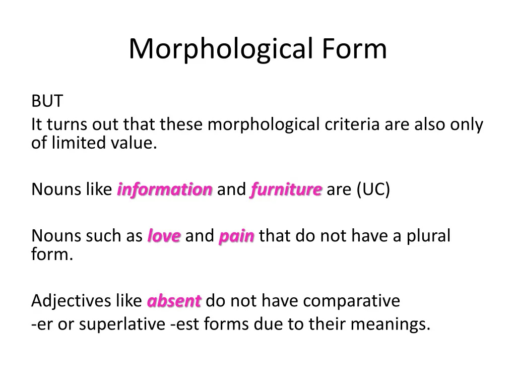 morphological form 2