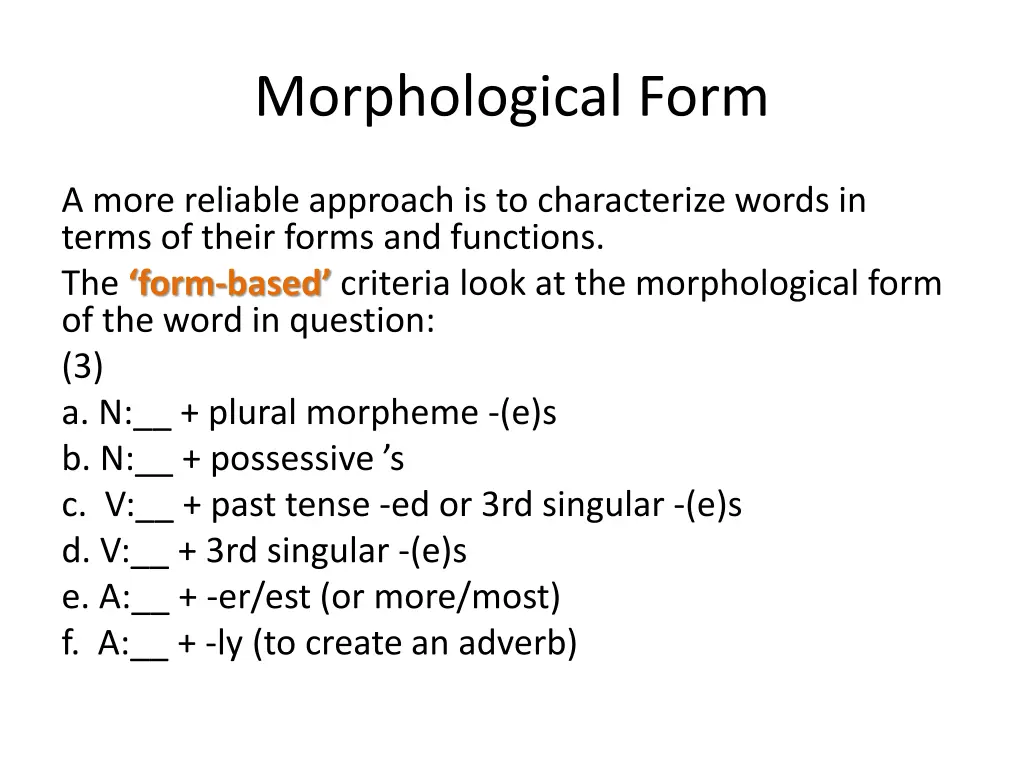 morphological form