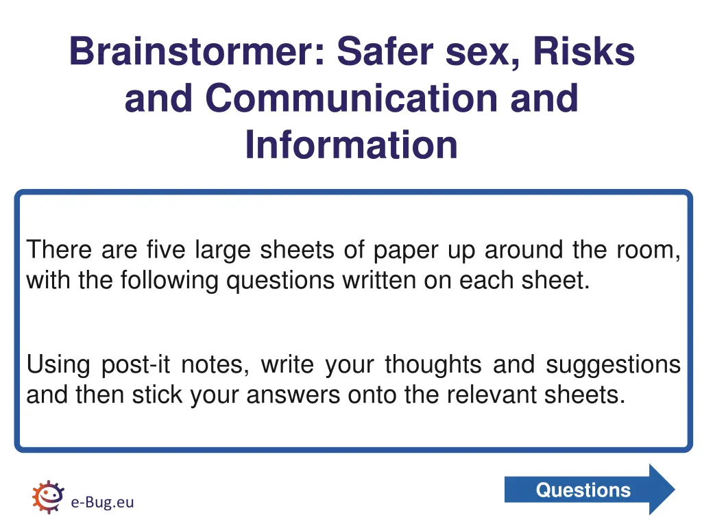 brainstormer safer sex risks and communication