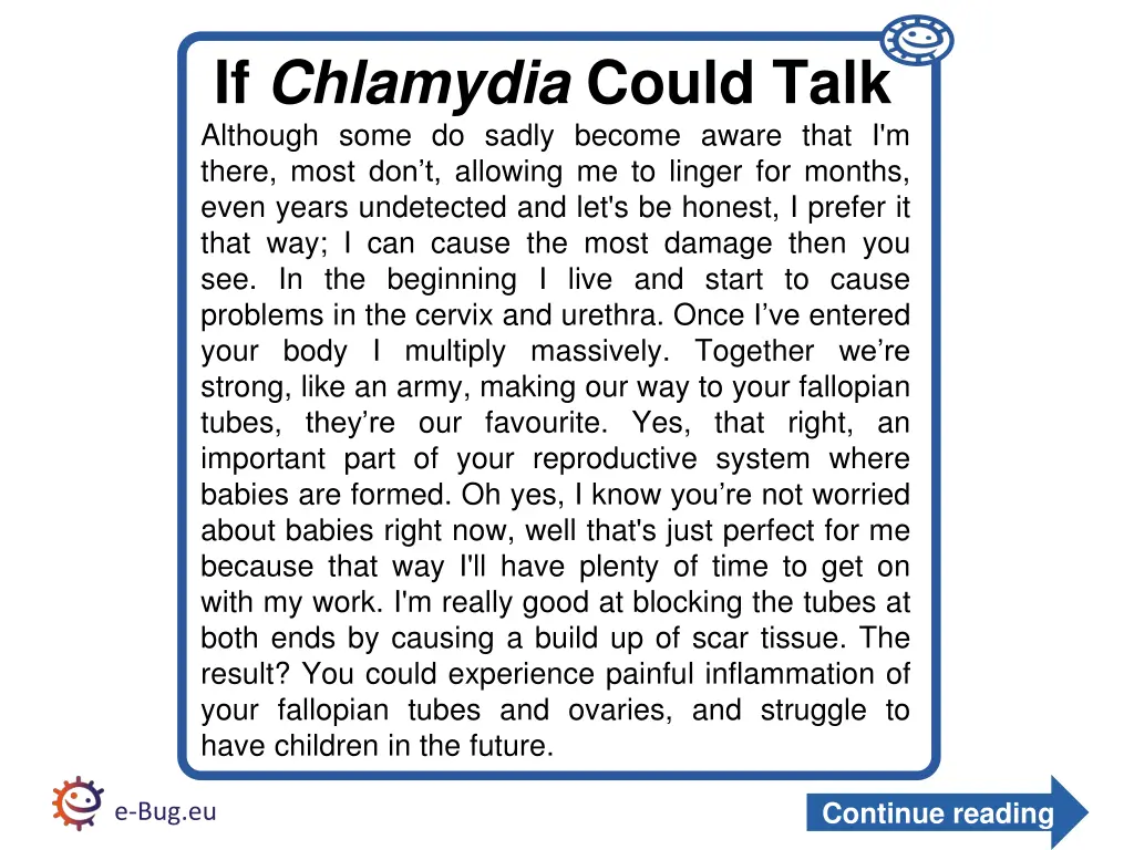 if chlamydia could talk although some do sadly