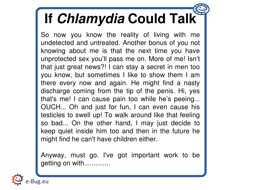 if chlamydia could talk