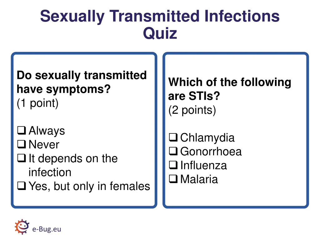 sexually transmitted infections quiz 1