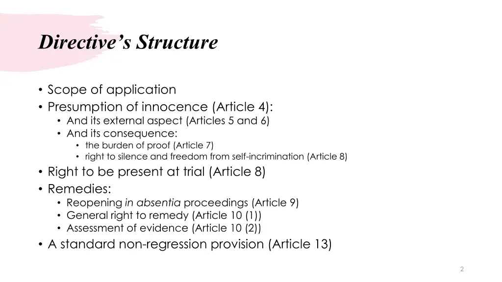 directive s structure