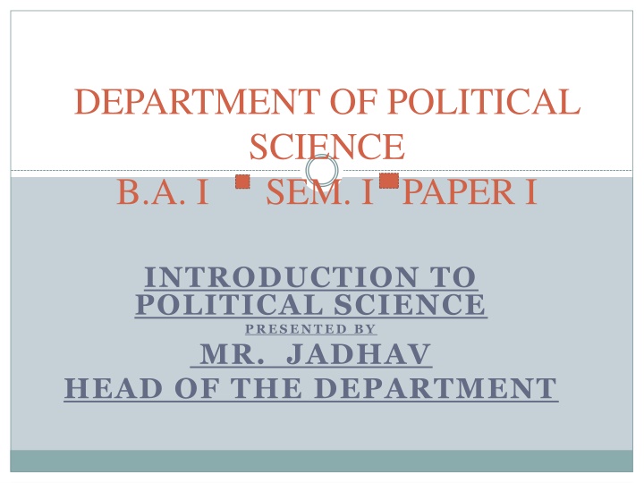 department of political science b a i sem i paper