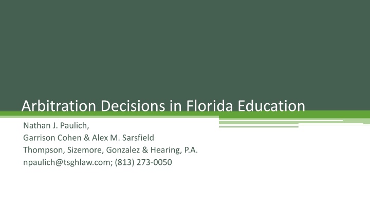 arbitration decisions in florida education