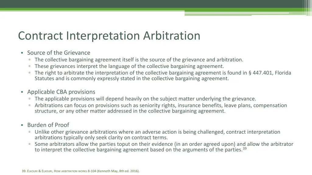 contract interpretation arbitration