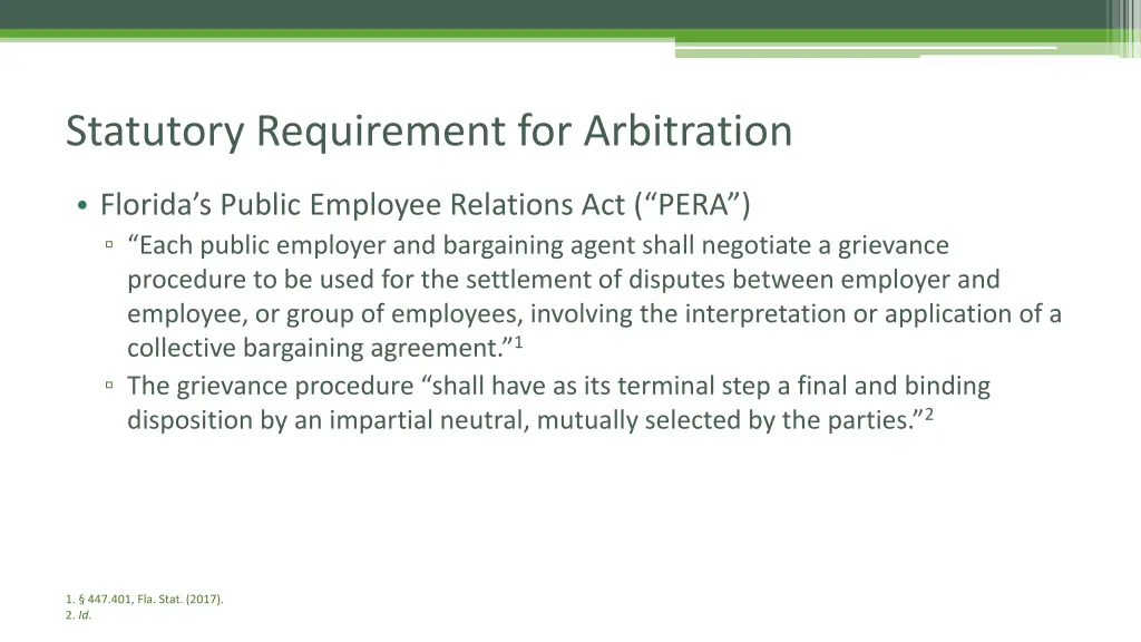 statutory requirement for arbitration