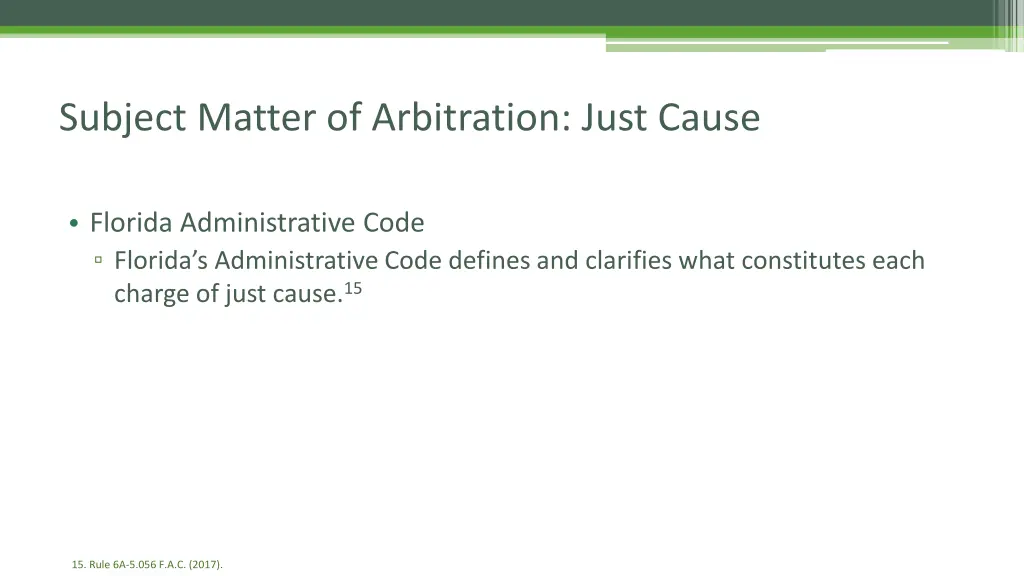 subject matter of arbitration just cause 2