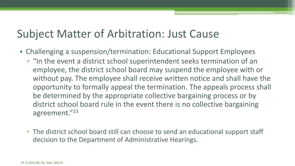 subject matter of arbitration just cause 6