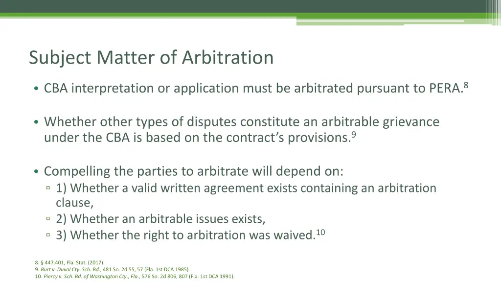 subject matter of arbitration