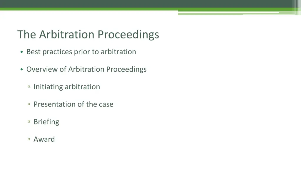 the arbitration proceedings