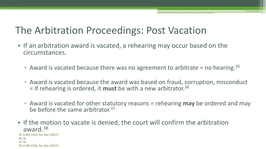 the arbitration proceedings post vacation