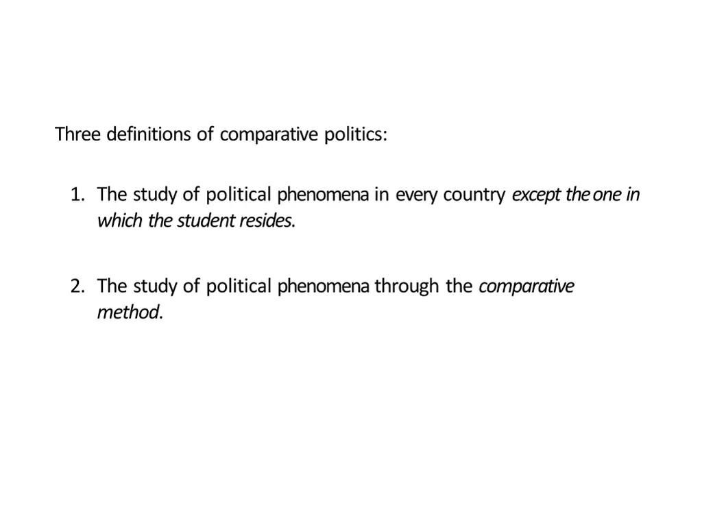 three definitions of comparative politics 1