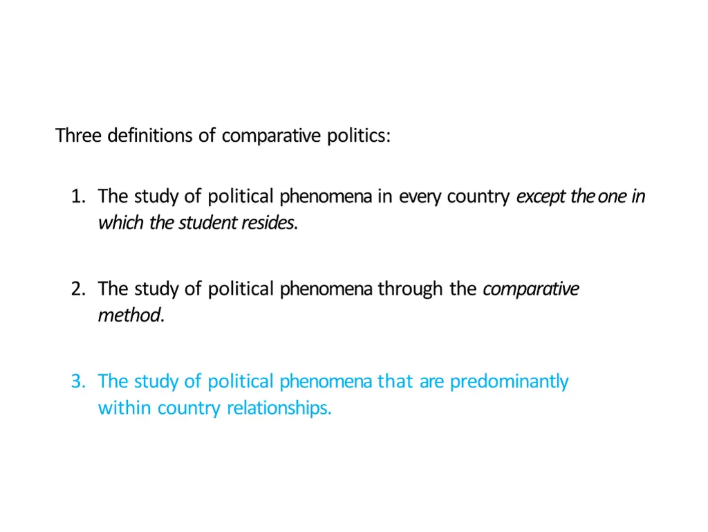 three definitions of comparative politics 2