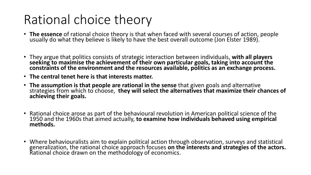 rational choice theory the essence of rational