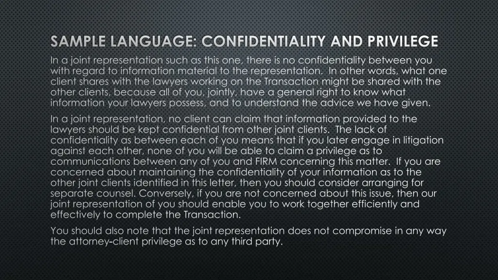 sample language confidentiality and privilege