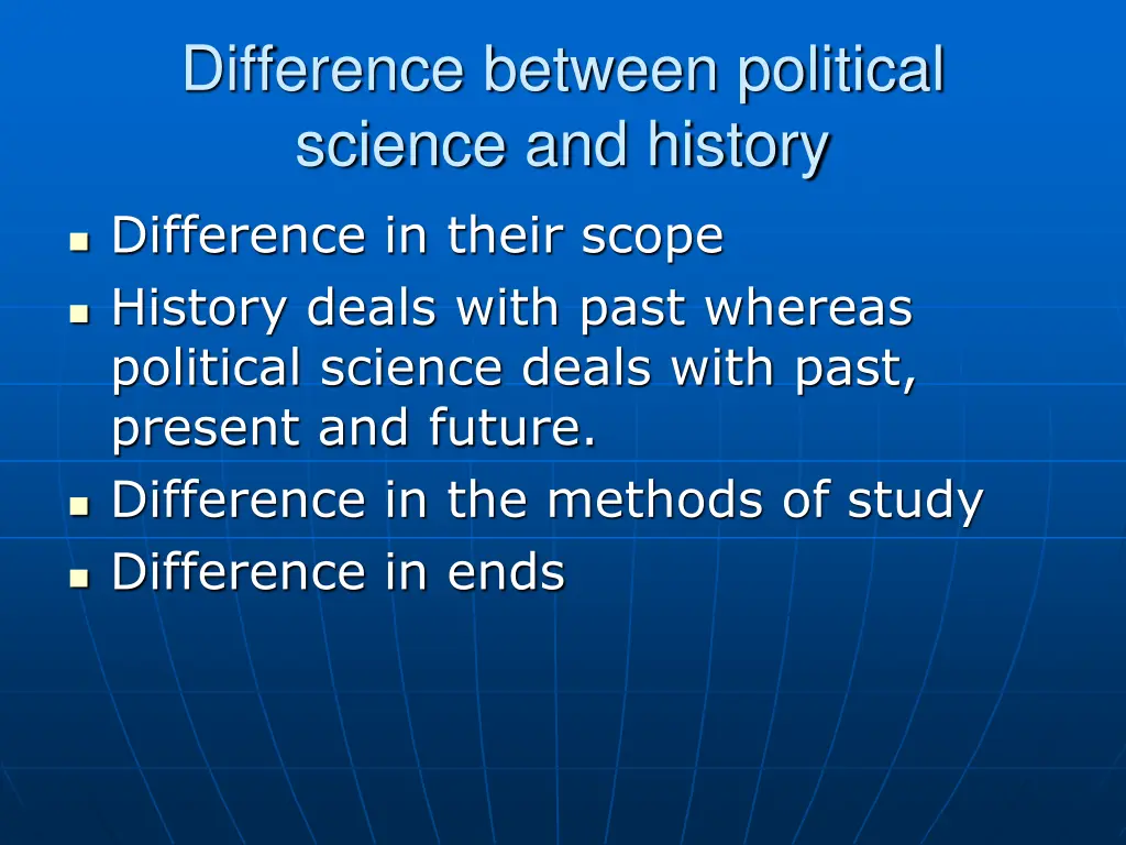 difference between political science and history