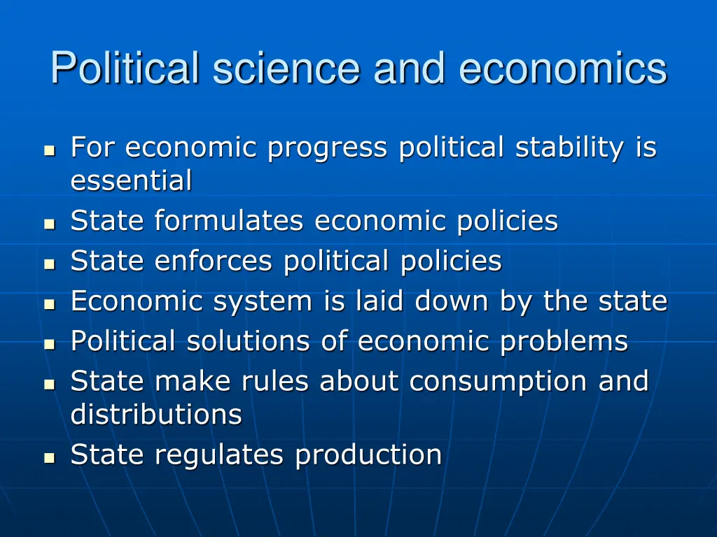 political science and economics