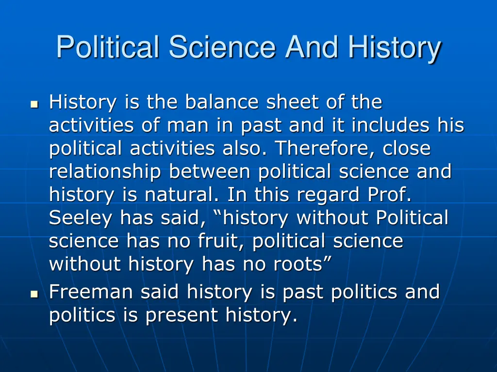 political science and history