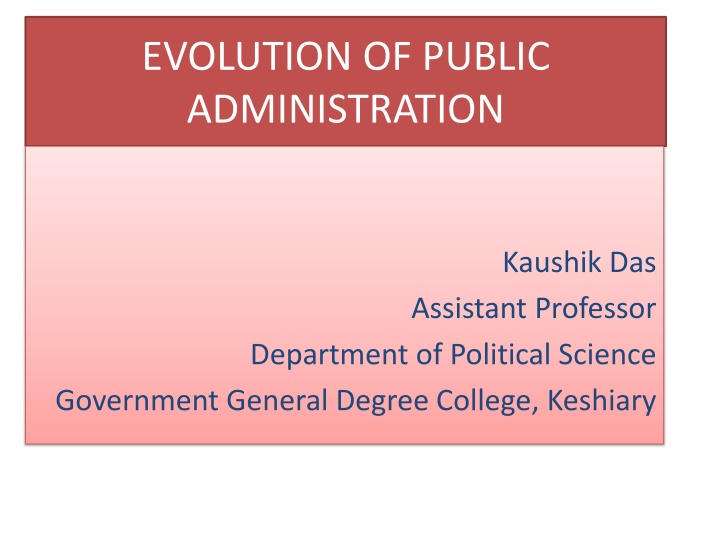 evolution of public administration