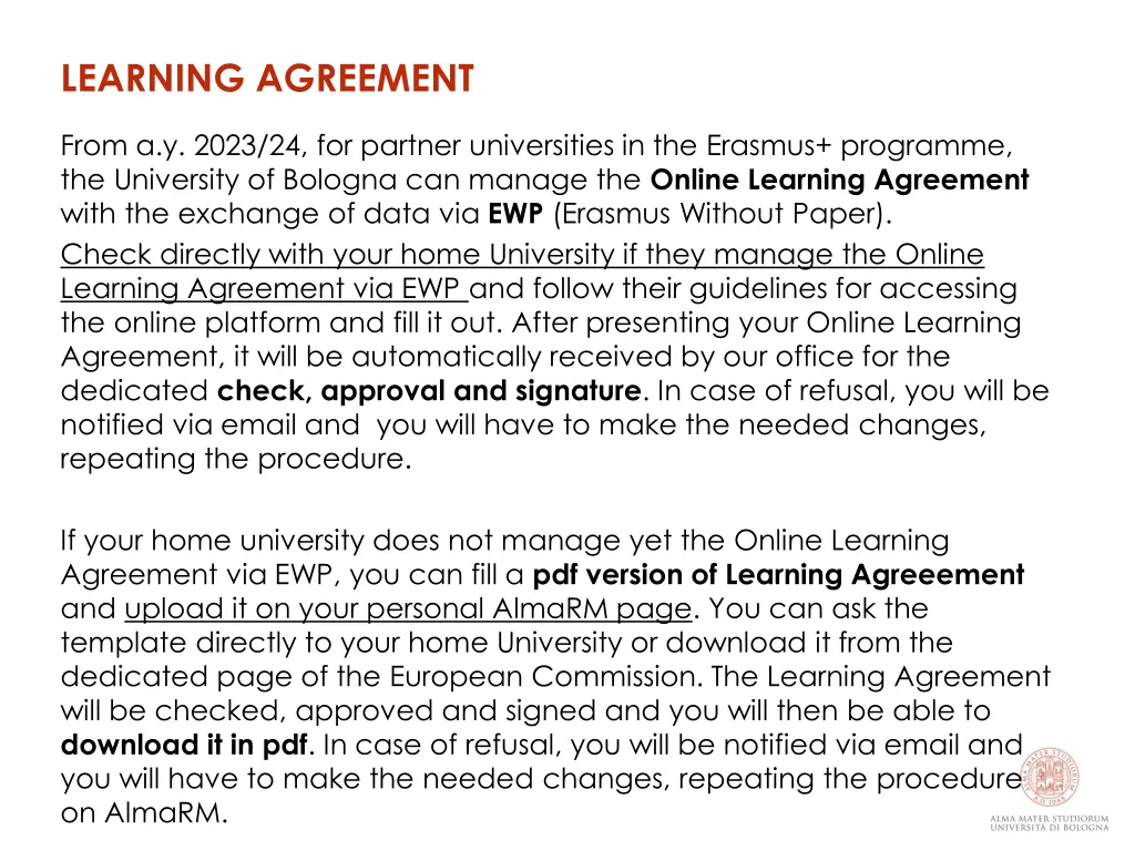 learning agreement