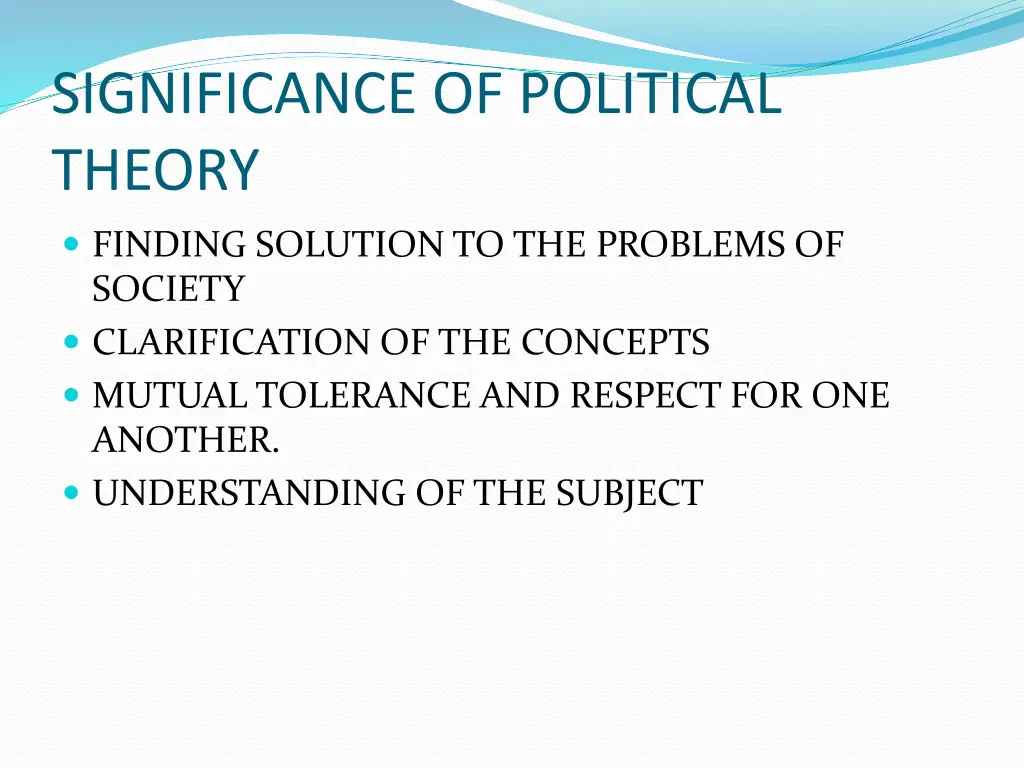 significance of political theory