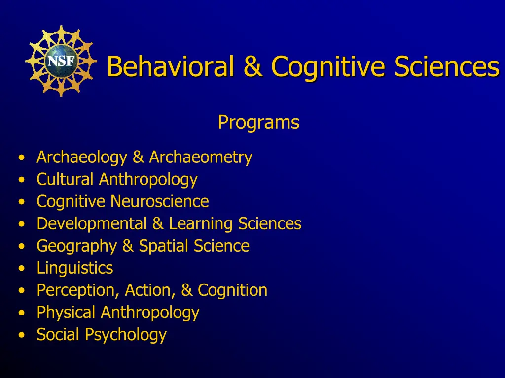 behavioral cognitive sciences