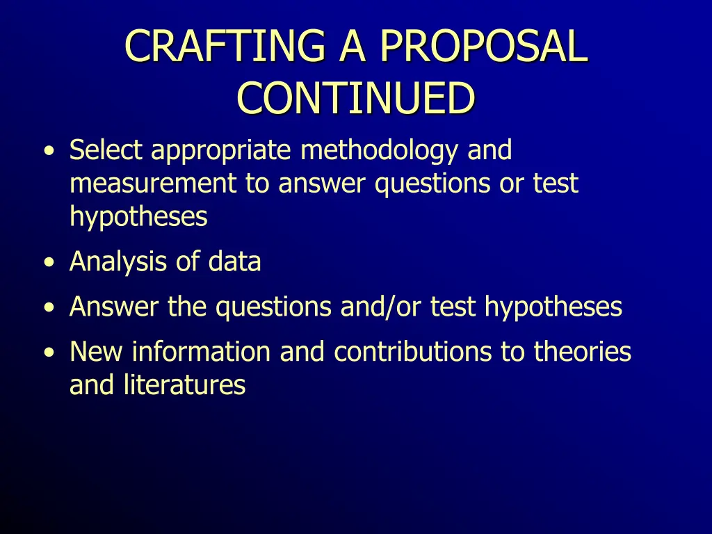 crafting a proposal continued select appropriate