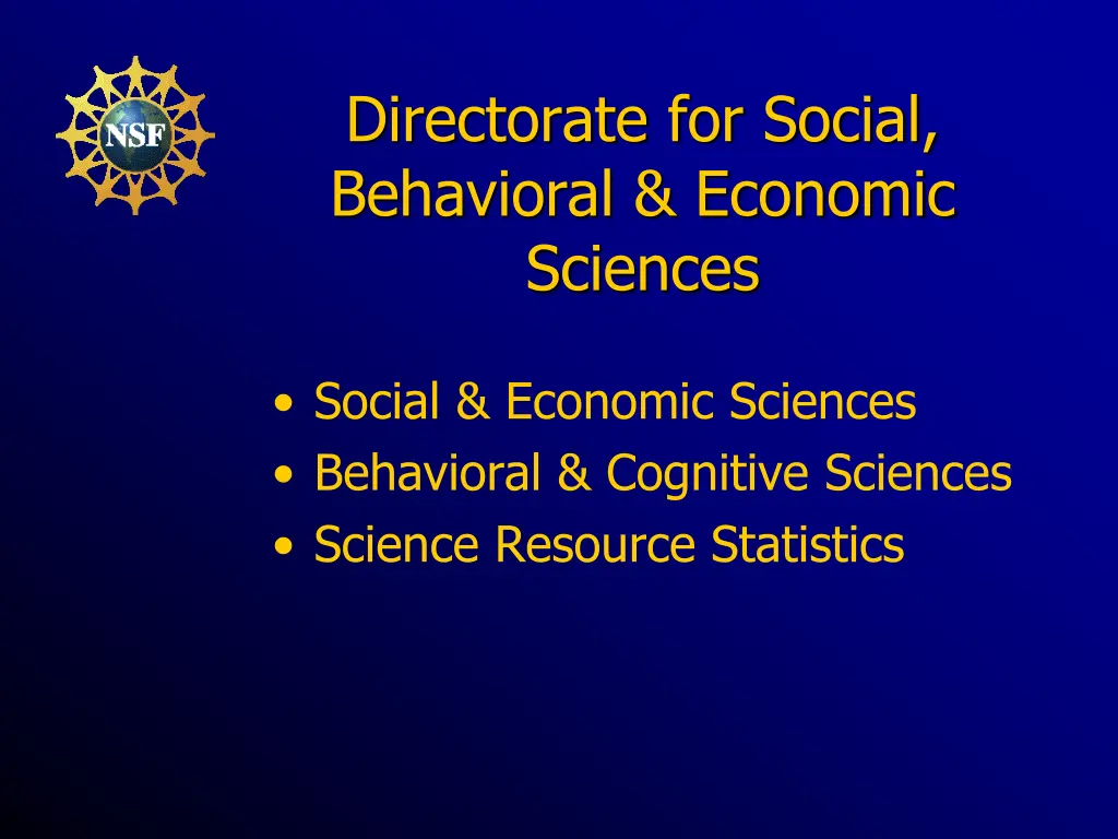 directorate for social behavioral economic