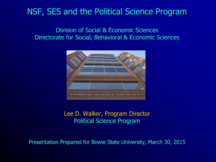 nsf ses and the political science program