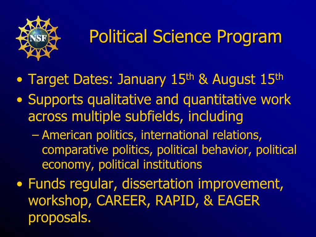 political science program