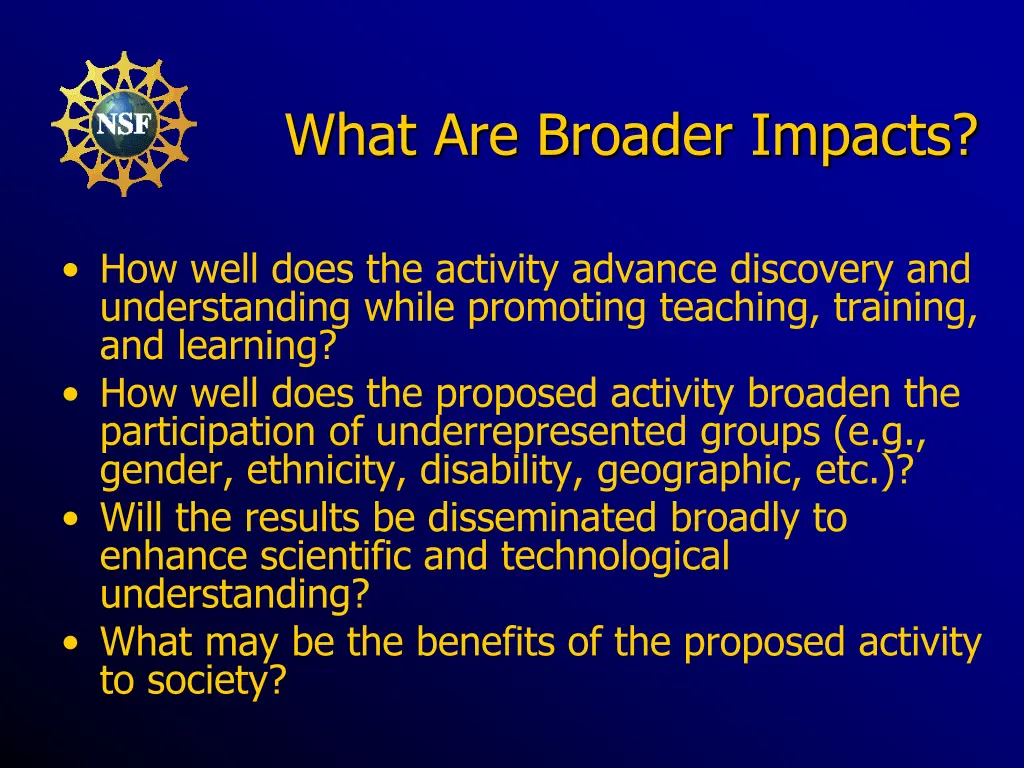 what are broader impacts