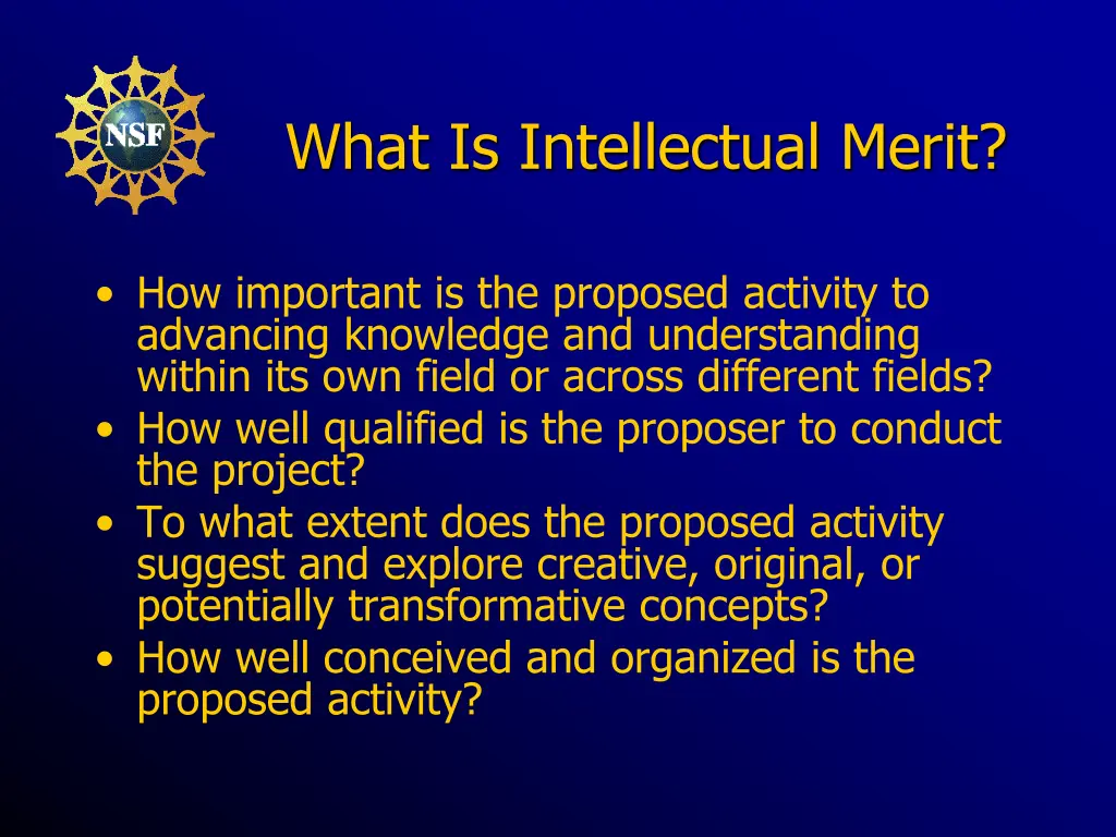 what is intellectual merit