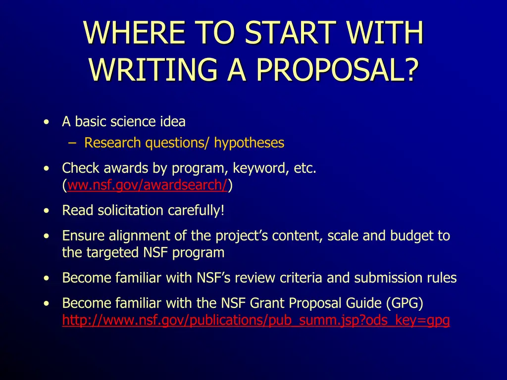 where to start with writing a proposal