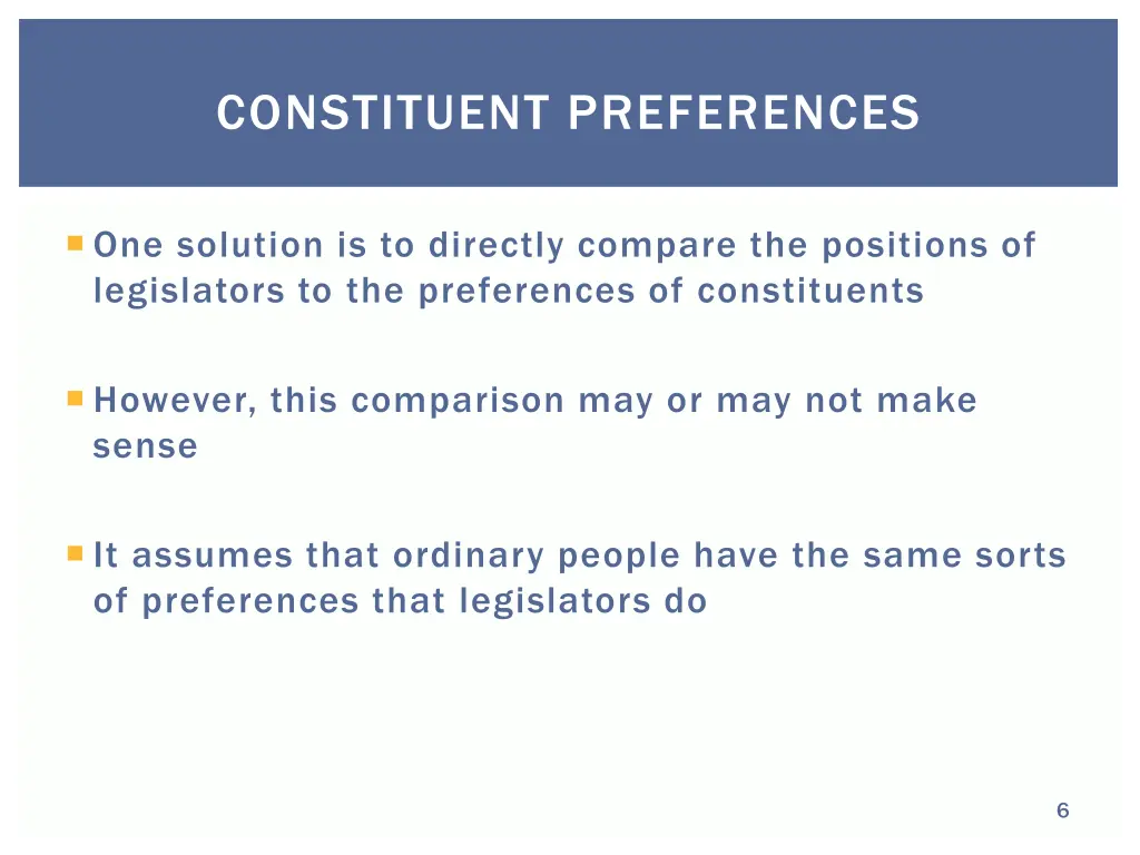 constituent preferences