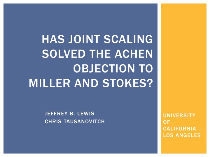 has joint scaling solved the achen objection