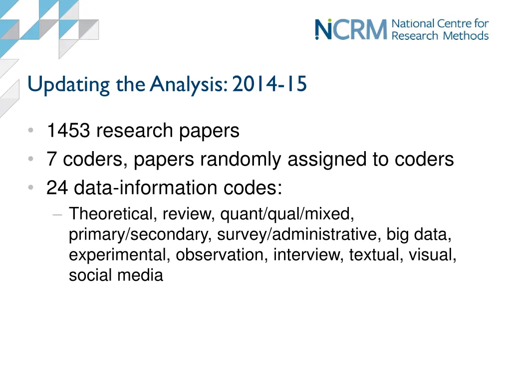 updating the analysis 2014 15