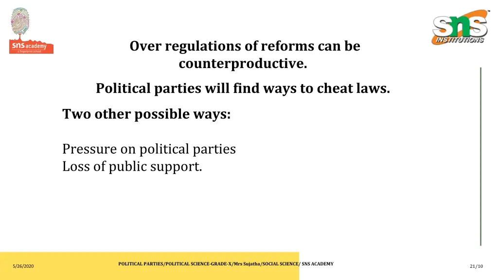 over regulations of reforms