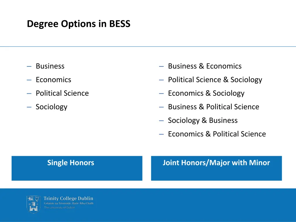 degree options in bess