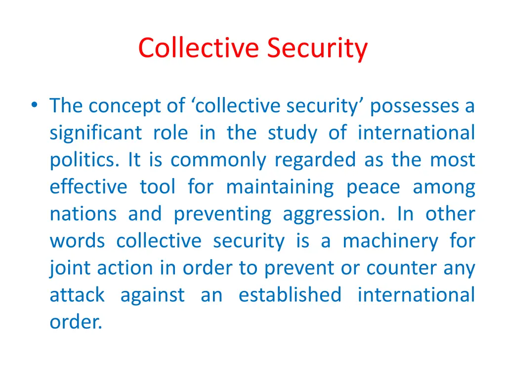 collective security