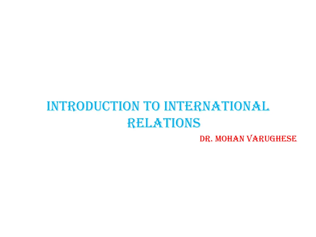 introduction to international relations