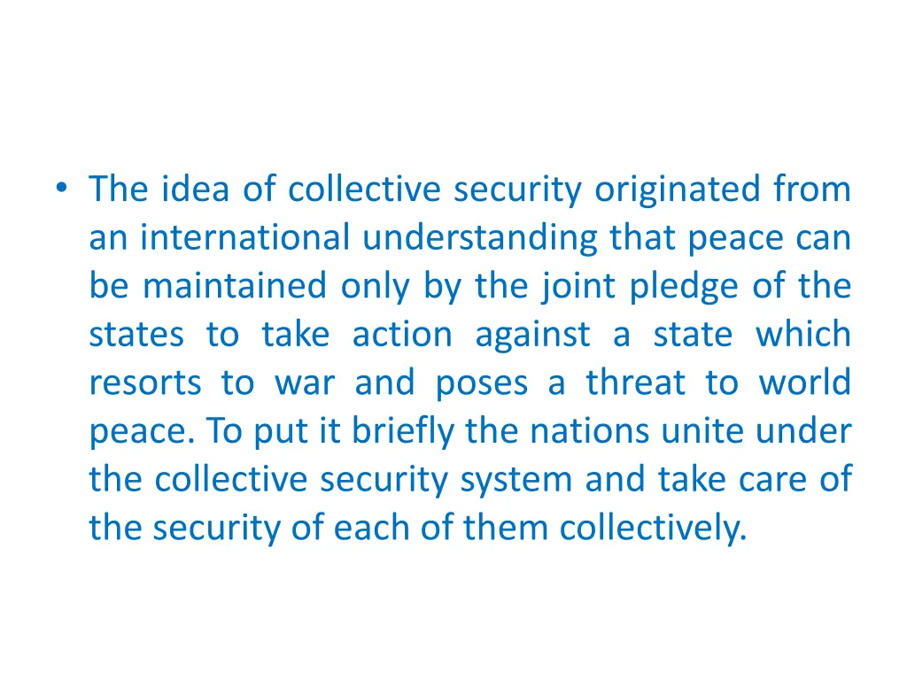 the idea of collective security originated from