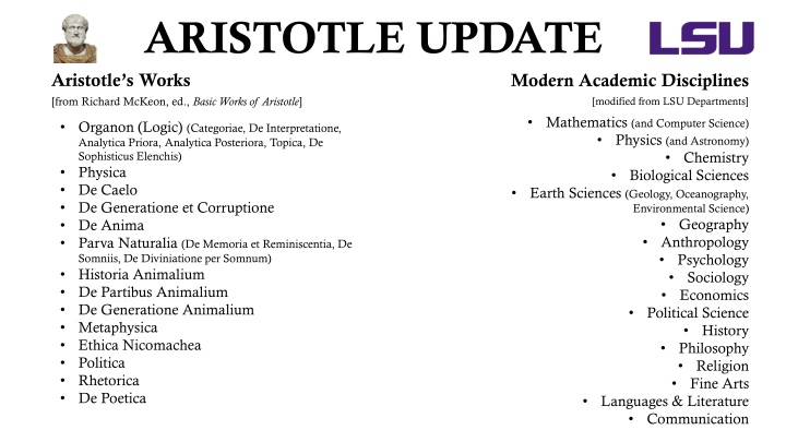 aristotle update aristotle s works from richard