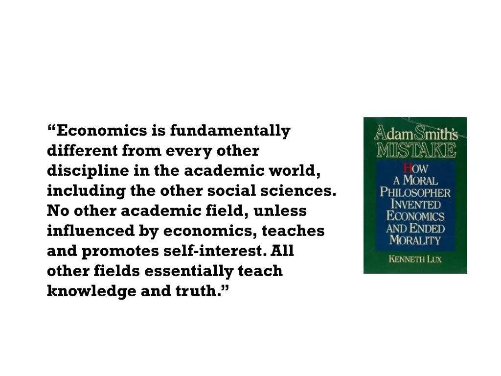 economics is fundamentally different from every